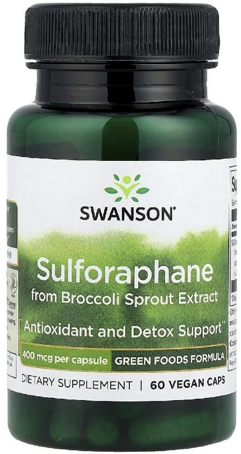 스완슨 브로콜리 새싹 추출물 유래 설포라판 400mcg 비건 캡슐 60정, 1개 - 쿠팡