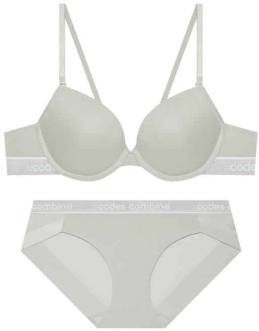 코데즈컴바인 이너웨어 CODES COMBINE INNERWEAR 베이직 라인포인트 에어로쿨 브라 햄팬티세트_라이트그레이 CEWRP381LB 361211