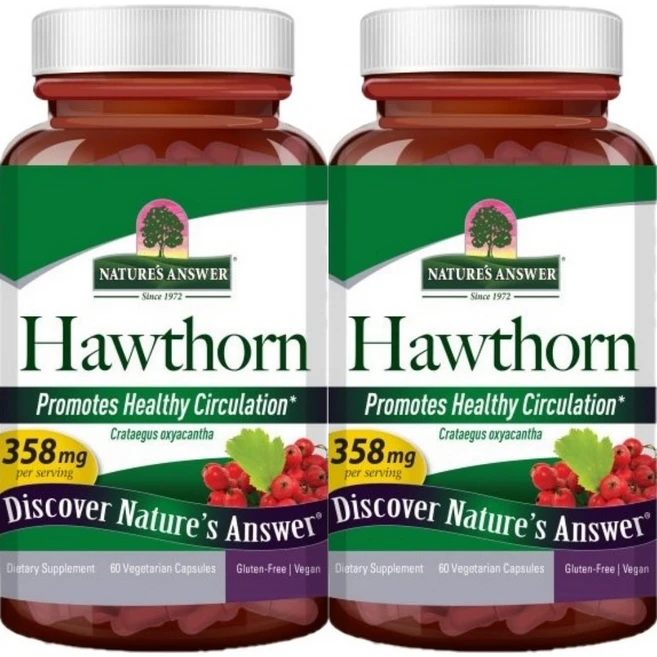 네이처스앤서 호손 산사나무 358mg, 2개, 60정 - 쿠팡