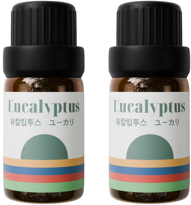 1+1 천연 유기농 아로마오일 에센셜오일, 유기농 유칼립투스오일, 10ml, 2개