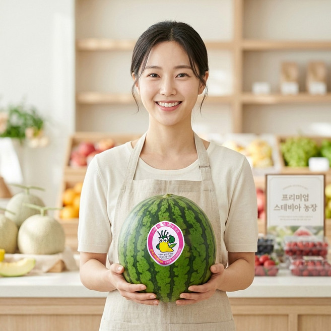 스테비아 수박 고당도 하우스 꿀 애플수박 당도선별 11brix 산지직송 프리미엄 당일수확, 1개, 농협선별 초고당도 스테비아 수박 7kg 이상