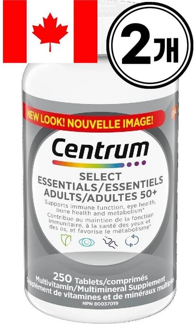 센트룸 캐나다 셀렉트 이센셜 250알 2통 멀티 종합 비타민 캐나다영양제, 250정, 2개 - 쿠팡