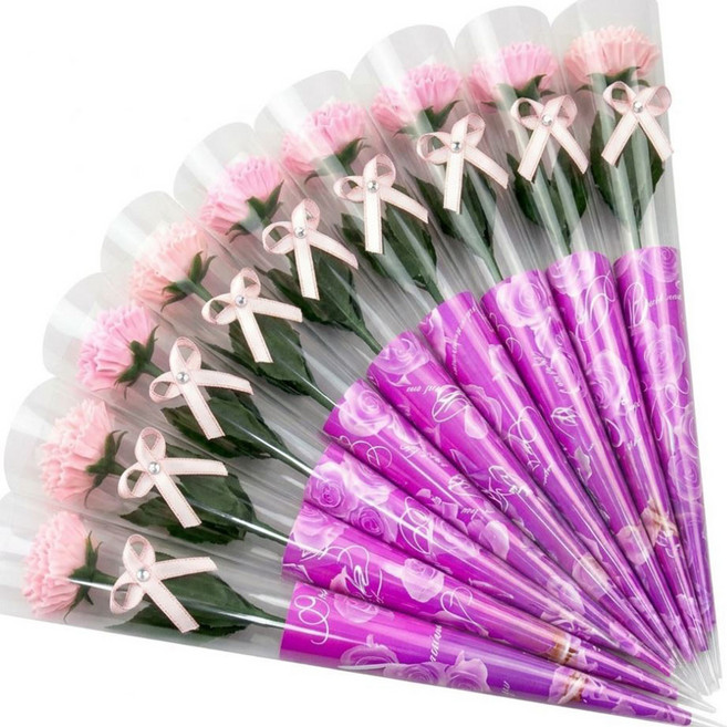 osshop 비누 장미 꽃 카네이션 장미 한송이 조화 50개, 카네이션-핑크