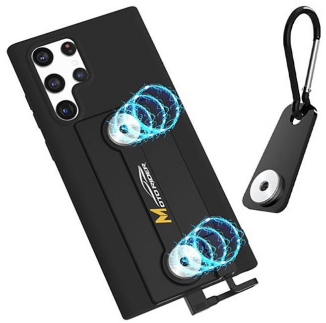 오토바이 자석거치대 강력한 자력 초슬림 충전패드 자석거치 자석조끼 고리 세트 C타입, 오토바이 충전패드+자석조끼 고리 세트