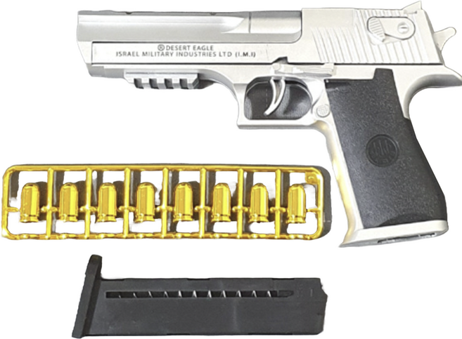 탄피배출 반자동 권총 데저트 이글 Desert Eagle, 실버, 1개
