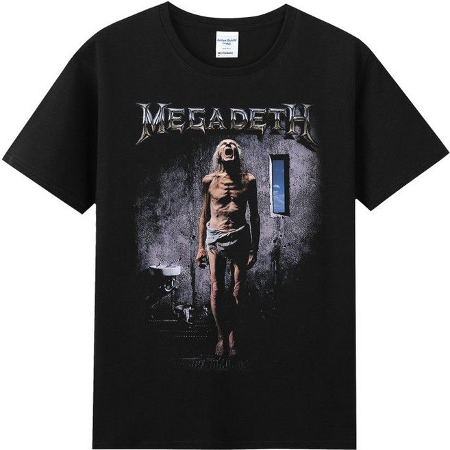 megadeth 메가데스 코튼 반팔티셔츠 메탈 락밴드 라운드넥 셔츠