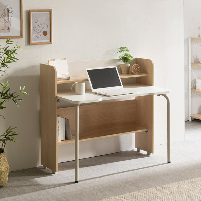 리바트하움 재택근무 1000 책상, 화이트+오크