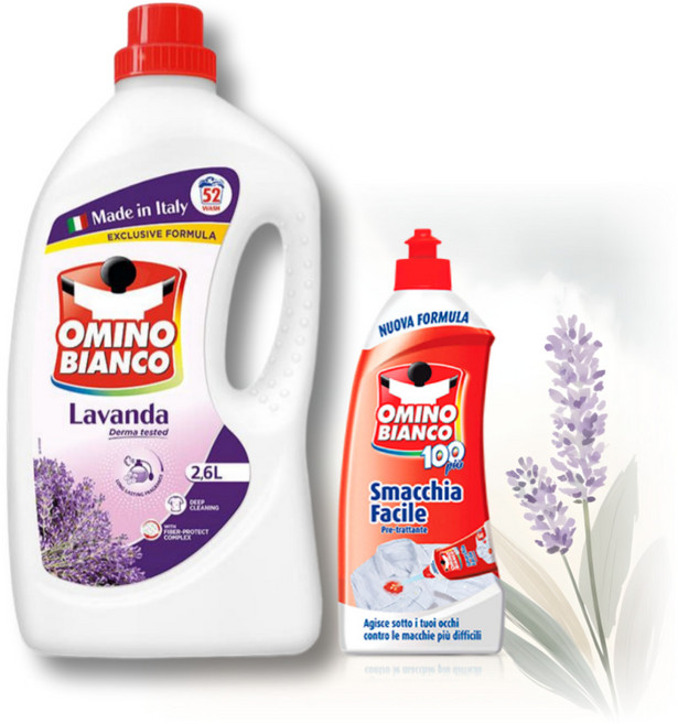 오미노비앙코 라벤더 세탁세제 2.6리터 1병 얼룩제거제 500ml 1병 세트, 1개