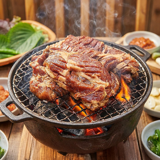 한식온도 양면 칼집 돼지왕구이 돼지갈비 양념구이, 3개, 1kg