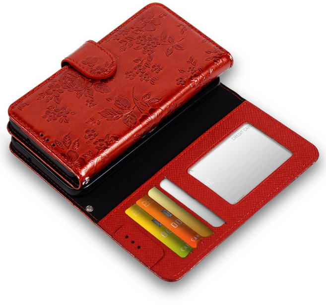 폰누리 플로아 A82 5G 퀀텀2 (A826) 소가죽 꽃무늬 지갑형 다이어리 핸드폰케이스