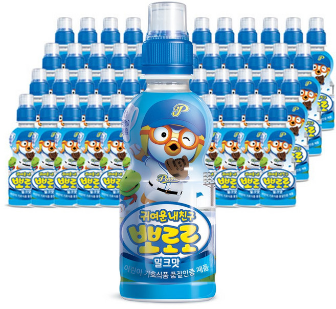 팔도 귀여운내친구 뽀로로 밀크맛, 235ml, 48개