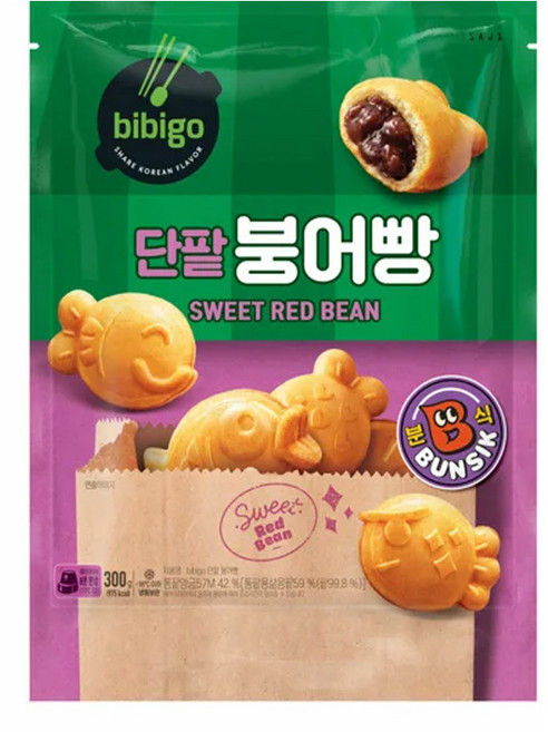 (냉동)[비비고]단팥 붕어빵, 2개, 300g