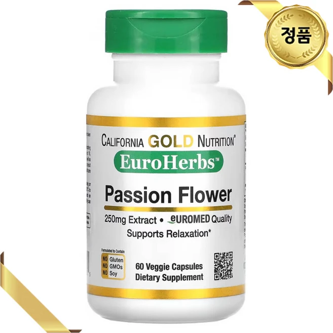 캘리포니아 골드 뉴트리션 시계꽃 EuroHerbs 250mg 베지 캡슐 60정 2달분, 250mg 60식물성캡슐 - 쿠팡