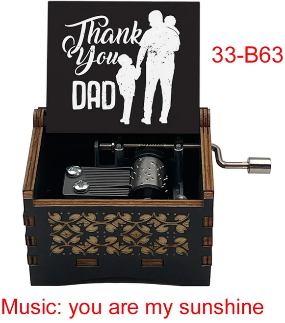 당신은 내 햇빛 뮤직 박스 검은 나무 새로운 디자인 친구 남편 아내 여자 친구 딸 생일 크리스마스 귀여운, 09 Black