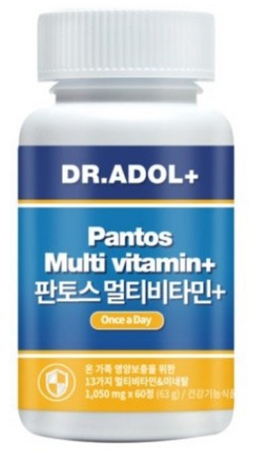 닥터아돌 판토스 멀티비타민 탈모개선 판토텐산 비오틴 미네랄 사은품 증정, 60정, 1개