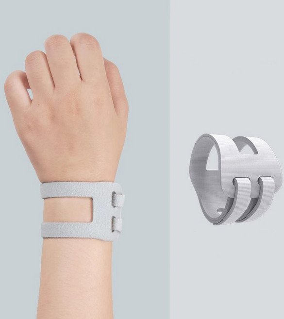 한현 쫀쫀 편안한 TFCC 초경량 두줄 손목보호대 아대 좌우통용, 그레이, 2개