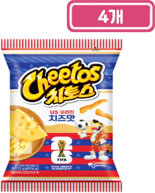 롯데)치토스US오리진치즈맛, 없음, 72g, 4개