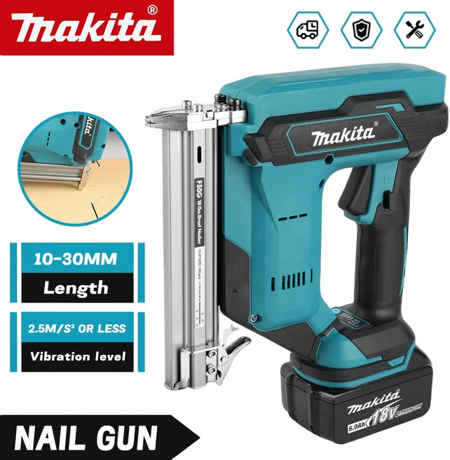 Makita F30 스트레이트 네일 스테이플 건 무선 전기 임팩트 네일 건 리벳 Makita 18V 배터리 용 목공 도구, [01] 옵션1, 1개