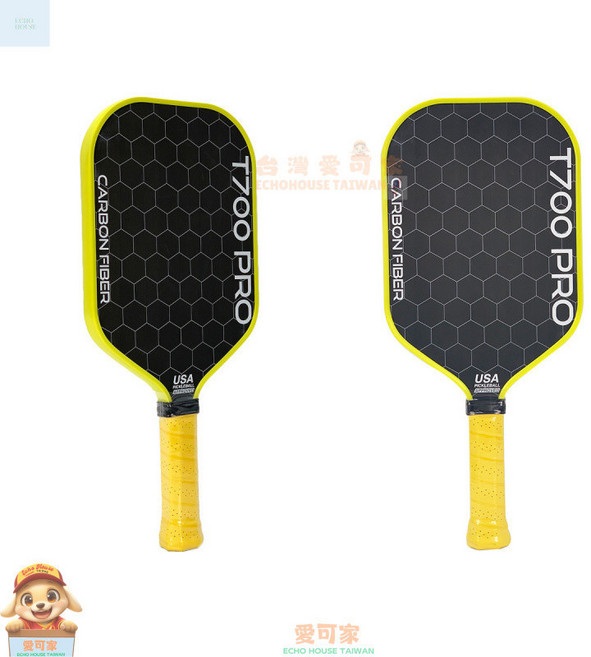 T700 PRO 碳纖維蜂窩匹克球拍, 1個, T700黃