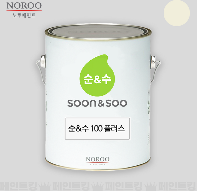 노루페인트 순수100 내부용 수성 실내인테리어 (베스트 4종 컬러), 소프트아이보리, 4L, 1개