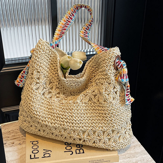 Aesero 여자 라탄 숄더백 에코백 숄더 통근 토트백 데일리 패션