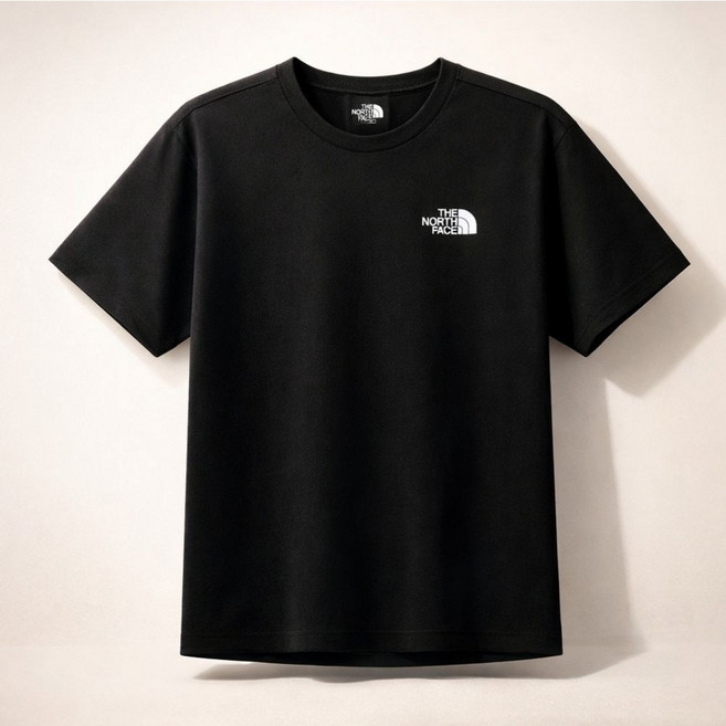 [국내매장판] 노스페이스 블랙 반팔티셔츠 면 코튼 면티 남녀공용 커플티셔츠
