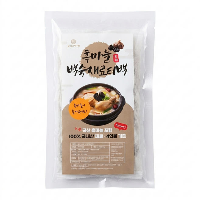 수제 흑마늘 국내산 백숙재료 티백, 1개, 100g