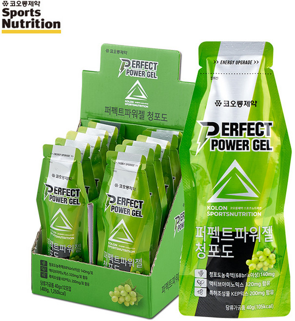 코오롱제약 퍼펙트 파워젤 청포도 12p, 1개, 480g