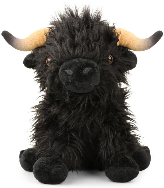 하이랜드 소 봉제 동물 인형 박제 장난감 카와이 어린이 선물 가정 방 장식 25cm, Black, 1개