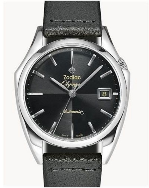 [Zodiac] 공인 올림포스 오토매틱 블랙 가죽 시계 (ZO9700)