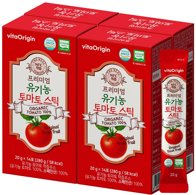 비타오리진 유기농 토마토스틱, 4박스, 280g