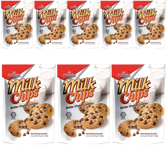 모리스 밀크칩 버터 크런치 쿠키 8개(100gx8개) 초코칩과자, 8개, 100g