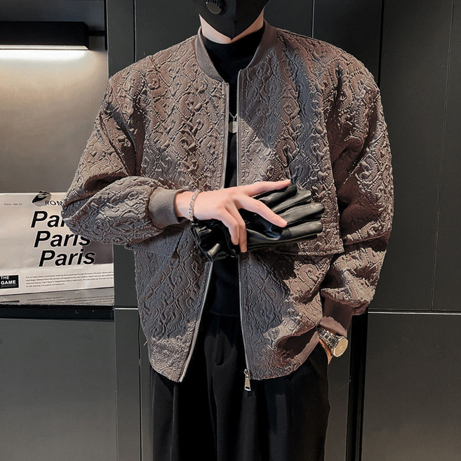 男士棒球外套 春秋新款 韓版休閒簡約百搭夾克