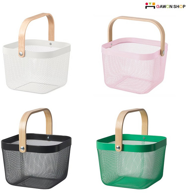 이케아 RISATORP 철제바구니/수납바구니, 화이트, 1개