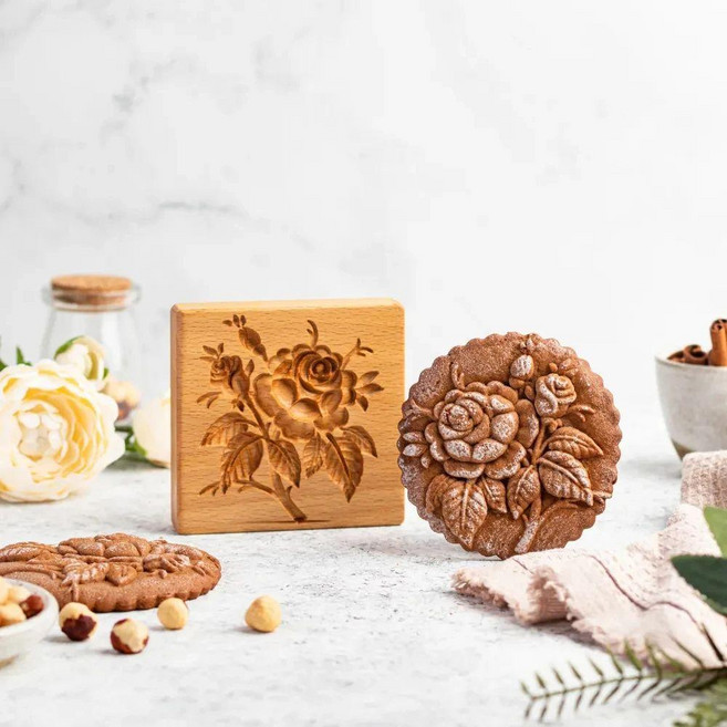화과자 모양내기 목판 홈 베이킹 원목 도구 틀 주방 약과틀 무늬판 원형 홈베이킹, 1개, 8. 네잎 클로버