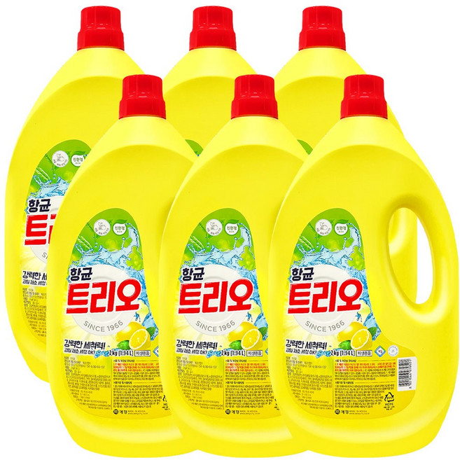 트리오 항균 주방세제, 6개, 2kg