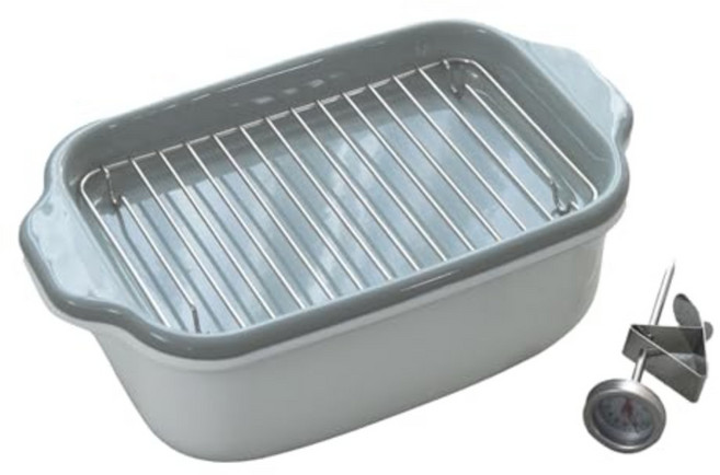 후지호로 에나멜 튀김냄비 TP-20K 인덕션 호환 온도계 포함, 1개, 그레이, 25cm