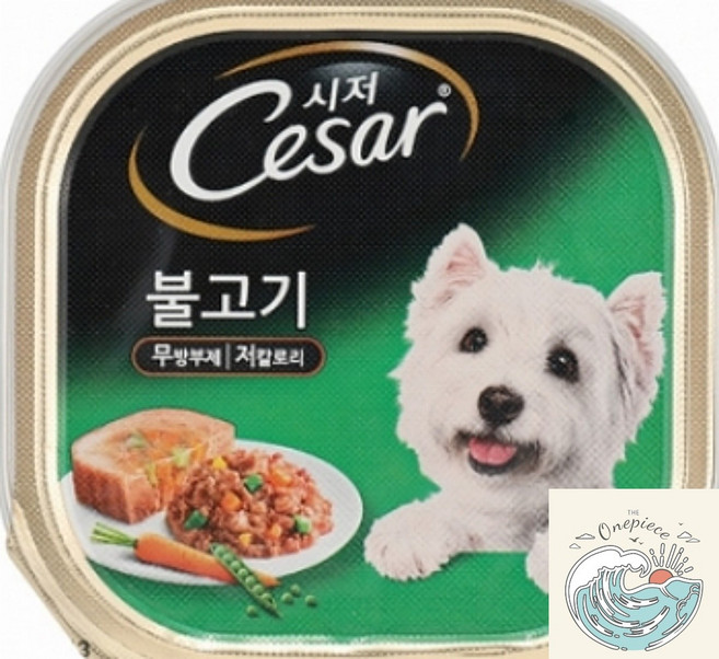 밀짚모자 상단 시저 불고기 캔 100g 애견간식 개간식 강아지영양간식