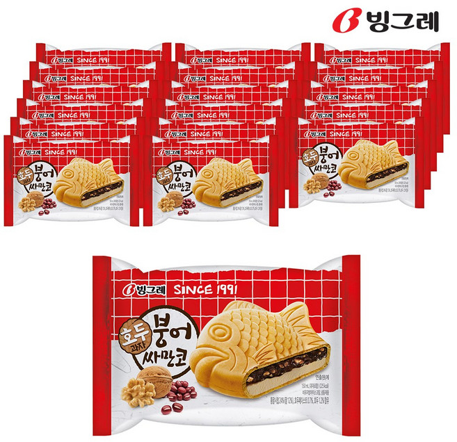빙그레 아이스크림 호두 붕어싸만코, 18개, 150ml