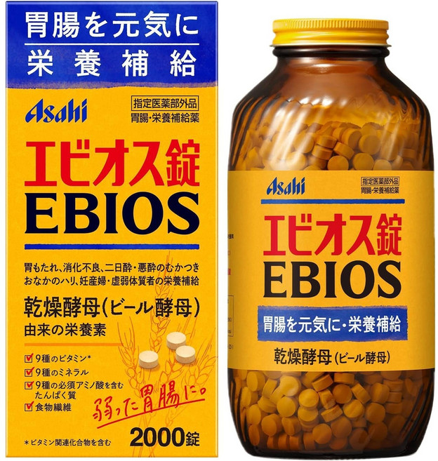 아사히 에비오스정 2000정 일본 효소 맥주 저온효모, 1개