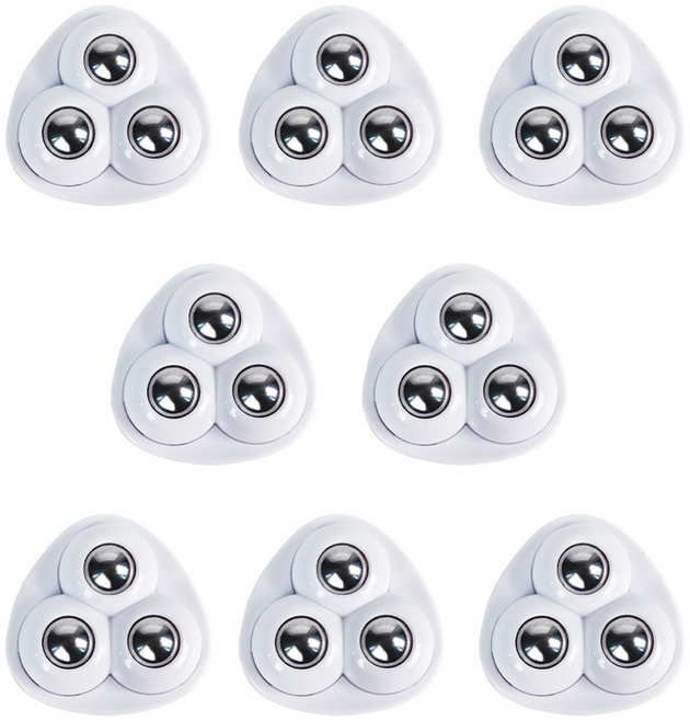 닥터쇼닝 부착식 회전 바퀴 3구, 8개, 애매랄드화이트