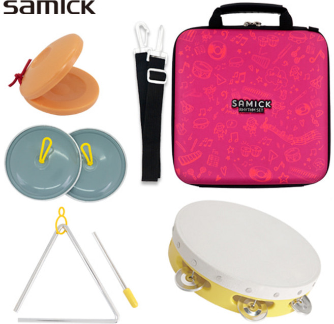 삼익 NSR-E32 리듬세트 악기세트 교육용 교재용 악기놀이, 핑크, 1개
