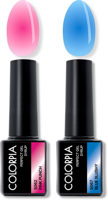 칼라피아 원스텝 퍼펙트젤 시럽 젤네일 세트, 1세트, 03. 핑크펀치 + 블루슬러시