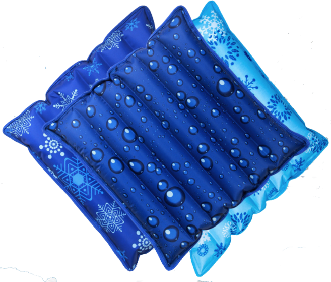 降溫解暑 水晶坐墊/冰枕, 深雪花, 厚實PVC+冰晶粉