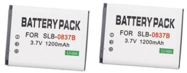 삼성 Digimax L70 L70B L83T L85T L201 L301 NV8 NV10 NV15 NV20 SL201 용 SLB-0837B 배터리 또는 충전기, 3) 2 Battery
