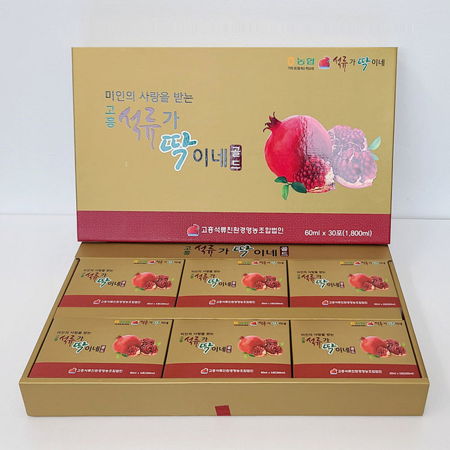 전남 고흥 국내산 석류 20브릭스 석류가 딱이네 60ml 30포 여성 갱년기음료