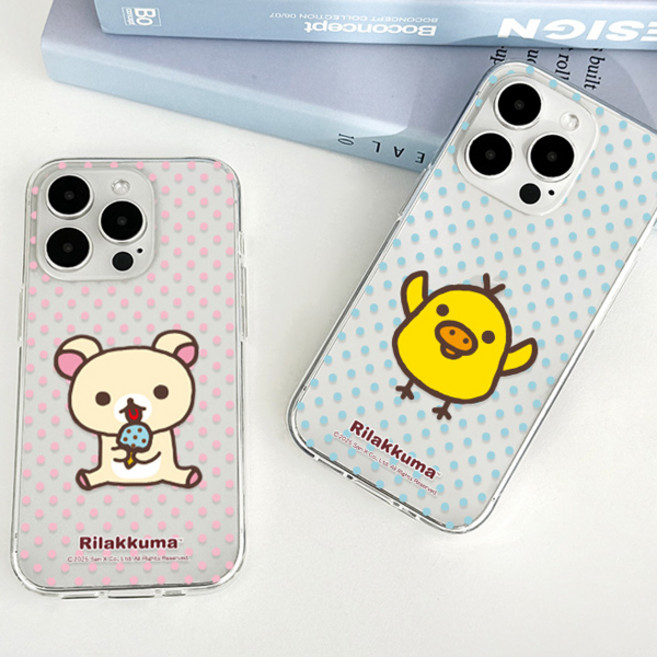 C정품 리락쿠마 도트 투명젤리 휴대폰 케이스 삼성 갤럭시 A15 A16 A17 A24 A25 A35 A34 A36 A54 A55 A56 M15 M16 커버