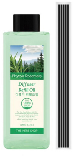 더허브샵 디퓨저 리필 오일 + 섬유스틱 5p, 피톤 로즈마리, 200ml, 1개