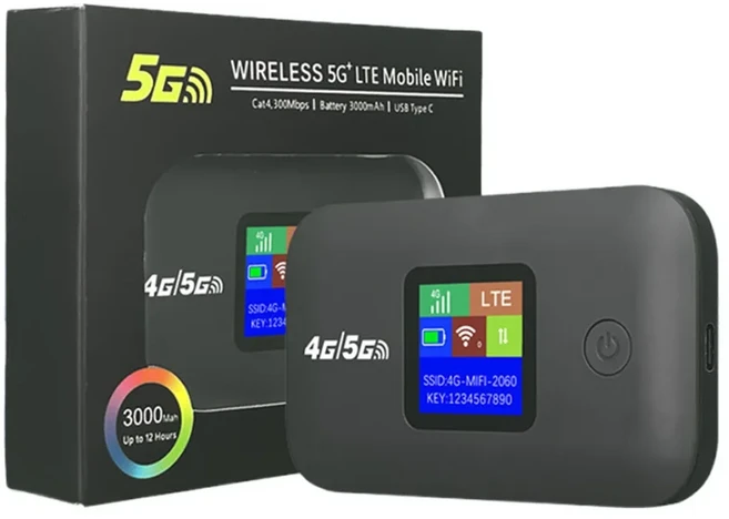 휴대용 와이파이 포켓 SIM 카드 4G/5G 지원 모바일 라우터, 01 Black