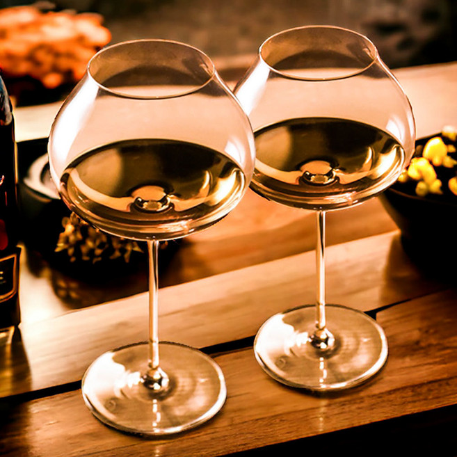 수요연차 펌킨 크리스탈 와인잔 2P 세트 브랜드 고블렛잔 명품 추천, 760ml, 2개